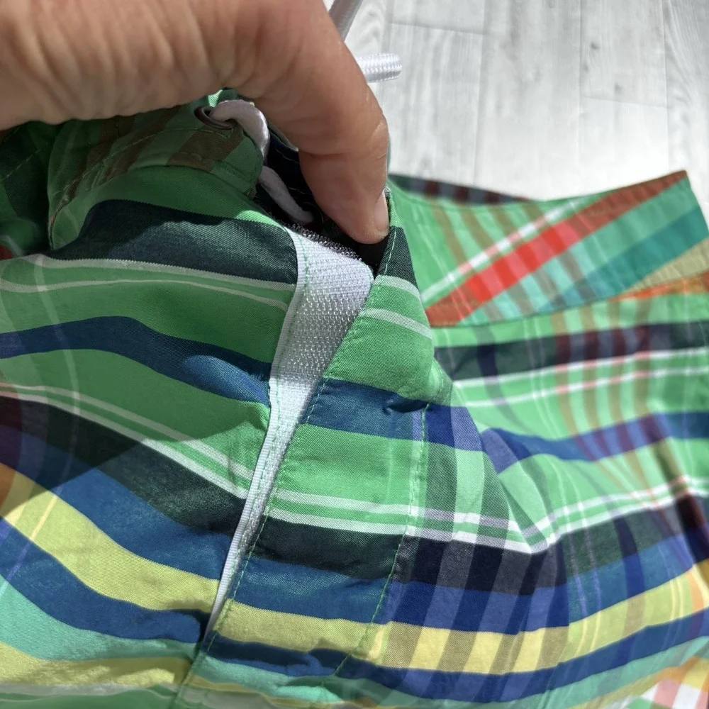 Polo‎ Ralph Lauren Plaid Swim Trunks Mens 36 Board Shorts Preppy Green Beach